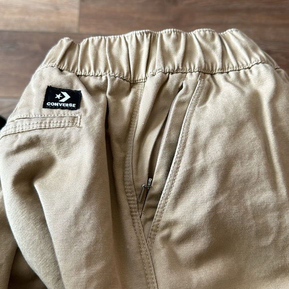 Converse Casual High-Rise Cotton Drawstring Joggers Women’s Pants XS Khaki - Picture 4 of 9